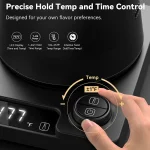 110V/220V Electric Kettle 1.0L Gooseneck Hand Brew Coffee Pot 1200W Rapid Heating Temperature Control Pot Stainless Steel Liner - Image 4