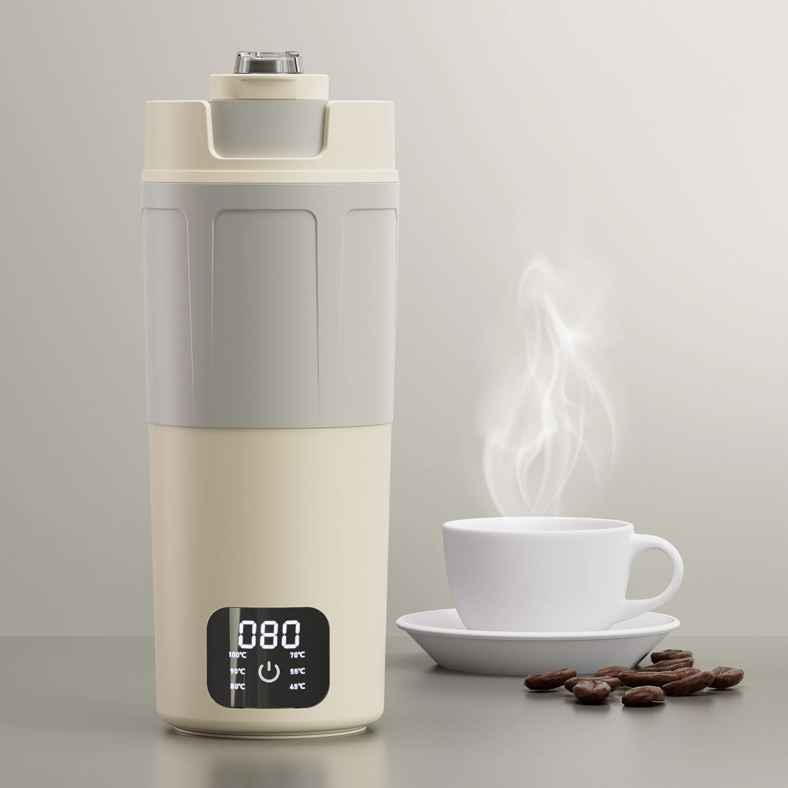 kf-Sc8f32037829a4411ae3b5b41fb510ebaT 100V-240V Portable Electric Kettle Travel Boil Water Cup Thermo Pot Smart Teapot Temperature Adjustment Kettle With LED Display - Image 1