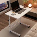 Adjustable Height Mobile Computer Desk, Small Standing Desk with Wheels, Portable Stand Up Desk, Mobile TV Tray Table Rolling Desk for Home Office, Study, and Small Spaces