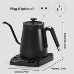 27oz Gooseneck Electric Kettle 92℃ Temperature Auto Shut Off Digital Display Touchscreen 304 Stainless Steel - Image 6