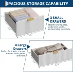 7-Drawer Dresser, Modern White Chest of Drawers with Gold Metal Handles & Wood Legs, Large Storage Organizer Unit for Bedroom, Entryway, Hallway - Image 5