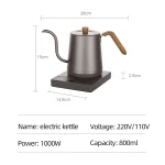 Gooseneck Electric Kettle 800ml Hand Brew Coffee Pot Smart Teapot Temperature Control Pot 1000W Rapid Heating Kettle 110V/220V - Image 6