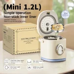 Electric Rice Cooker 1.2L Mini Rice Cooker Compact Rice Cooker Baby Food Pot Automatic Keep-Warm Function Non-stick Inner Pot