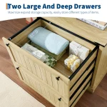 2 Drawer Farmhouse File Cabinet with Hanging File Folders for A4/Letter/Legal Size Documents,30" Wood Lateral Filing Cabinet for Home Office,Large File Storage Printer Stand Wood - Image 4