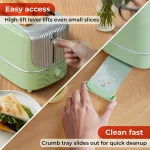 110V/220V Toaster 2 Slice Wide Slot with 7 Preset Temperature and Defrost Small Household Bread Maker Sandwich Maker Toaster - Image 4