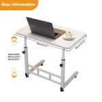 Adjustable Height Mobile Computer Desk, Small Standing Desk with Wheels, Portable Stand Up Desk, Mobile TV Tray Table Rolling Desk for Home Office, Study, and Small Spaces - Image 2