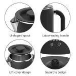 1.7L Electric Kettle Large Capacity Thermostatic Kettle Automatic Heat Preservation Teapot 304 Stainless Steel Liner Health Pot - Image 6