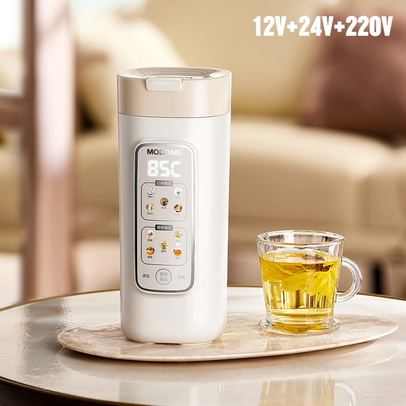kf-Seadadde74b364998aeba4f83779a7d25S 650ML Mini Electric Kettle Home & Car Portable Heating Cup Multifunctional Boiled Water Pot Outdoors Travel Teapot 12V 24V 220V - Image 1