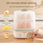 350W Egg Steamer Mini Steamer Electric Egg Boiler Breakfast Machine Multicooker Steamer Automatic Egg Cookers 16 Eggs with Timer - Image 2