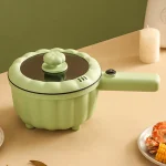 2.0L Electric Cooking Pot Multifunctional 600W Portable Long Handle Hot Pot Noodle Cooker for Dormitory Travel Home