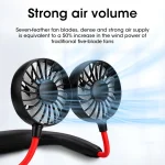 Neck Fan Portable Fan Hand Free Mini USB Rechargeable Neck Fan Cooling Wearable Suitable Fan Air Cooler for Outdoor Sports - Image 3