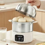 Double Layer Eggs Steamer Multifunction Stainless Steel Egg Boiler 24 Hour Booking Function Breakfast Machine Kitchen Appliances