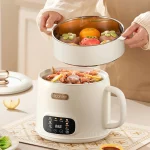 2.5L Multifunctional Rice Cooker Household Porridge Cooking Rice Cooker With Steamer Double Layer Non-Stick Electric Cooker 220V - Image 2
